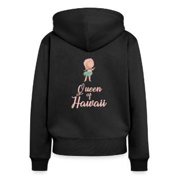Hawaï - Sweat à capuche zippé Premium bio Femme - noir - Dos - Julia (174cm)