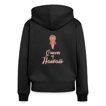 Hawaï - Sweat à capuche zippé Premium bio Femme - noir - Dos - Julia (174cm)