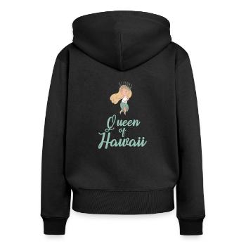 Hawaii Mädchen - Frauen Premium Bio Zip Hoodie - Schwarz - Hinten - Julia (174cm)