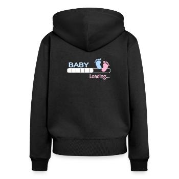 Baby loading ... baby shirt gift gift idea - Women's Premium Organic Zip Hoodie - black - Back - Julia (174cm)