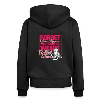 Ballett - Frauen Premium Bio Zip Hoodie - Schwarz - Hinten - Julia (174cm)