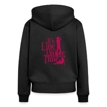 Linedance - Frauen Premium Bio Zip Hoodie - Schwarz - Hinten - Julia (174cm)
