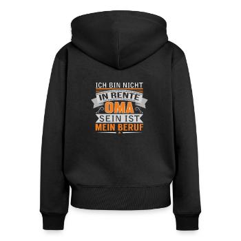 Grandma's pension grandchild gift - Women's Premium Organic Zip Hoodie - black - Back - Julia (174cm)