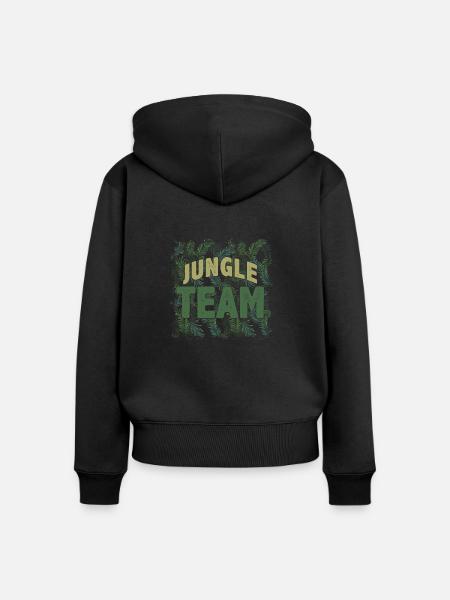 Team Dschungel - Frauen Premium Bio Zip Hoodie - Schwarz