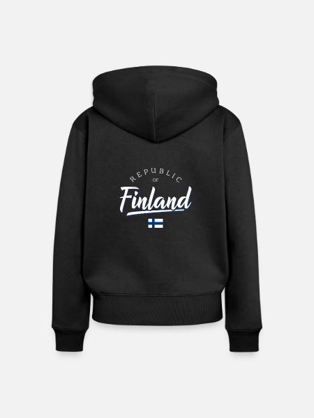Finnland - Frauen Premium Bio Zip Hoodie - Schwarz