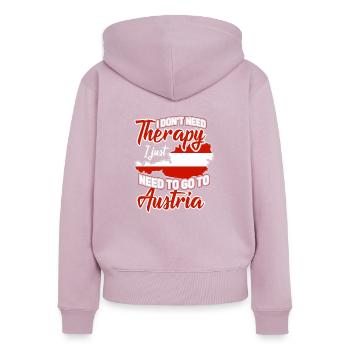 Autriche - Sweat à capuche zippé Premium bio Femme - rose poudré - Dos - Julia (174cm)