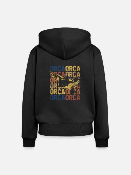 Orca - Frauen Premium Bio Zip Hoodie - Schwarz