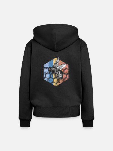 Biene - Frauen Premium Bio Zip Hoodie - Schwarz