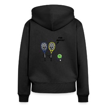 Tennis racket - Women's Premium Organic Zip Hoodie - black - Back - Julia (174cm)