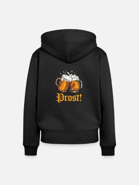 Prost - Frauen Premium Bio Zip Hoodie - Schwarz