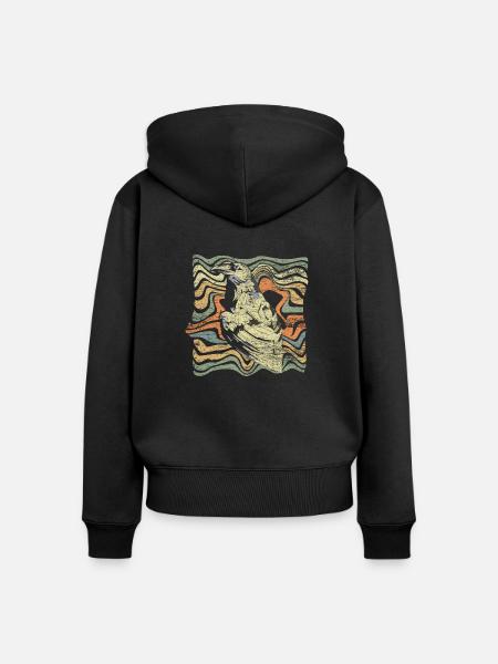 Rabe - Frauen Premium Bio Zip Hoodie - Schwarz