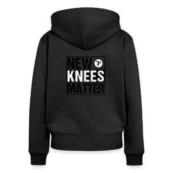 New Knees Matter Rehab Genesung Operation Knie - Frauen Premium Bio Zip Hoodie - Schwarz - Hinten - Julia (174cm)