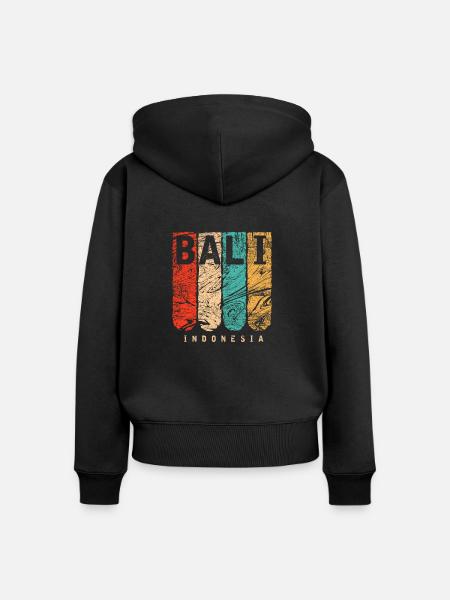 Bali Insel - Frauen Premium Bio Zip Hoodie - Schwarz