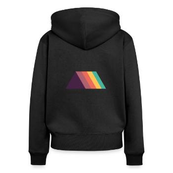 Geometrische Formen Dreiecke - Frauen Premium Bio Zip Hoodie - Schwarz - Hinten - Julia (174cm)