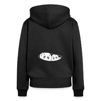 Cadeau de chemise de grossesse de jumeaux mère - Sweat à capuche zippé Premium bio Femme - noir - Dos - Julia (174cm)