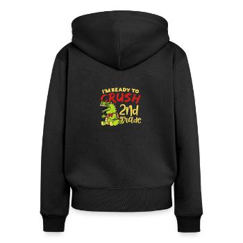 Ready To Crush 2nd Grade - Women's Premium Organic Zip Hoodie - black - Back - Julia (174cm)