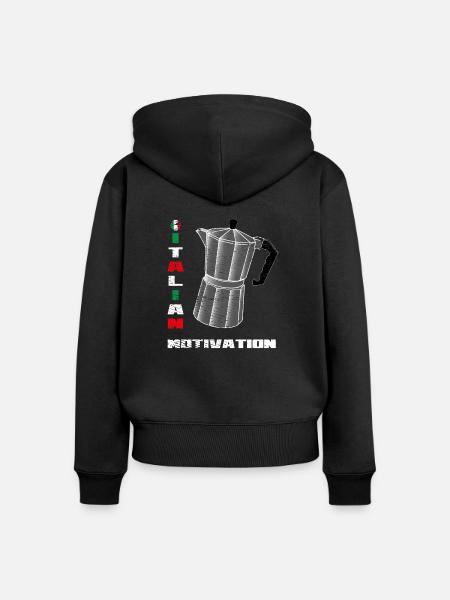 Italian motivation - Frauen Premium Bio Zip Hoodie - Schwarz