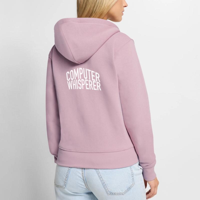 Computer Whisperer Tech Support IT Support IT Nerd Frauen Premium Bio Zip Hoodie