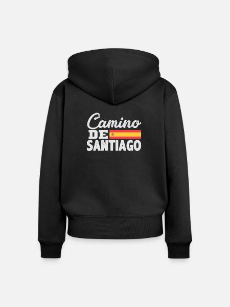 Jakobsweg Jakobsweg - Frauen Premium Bio Zip Hoodie - Schwarz