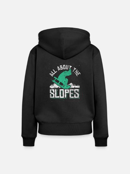 Piste - Frauen Premium Bio Zip Hoodie - Schwarz