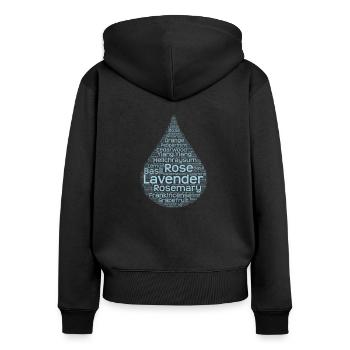 Aromatherapie Ätherische Öle Tropfen Geschenk - Frauen Premium Bio Zip Hoodie - Schwarz - Hinten - Julia (174cm)