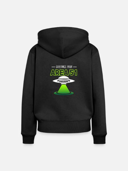 Area 51 - Frauen Premium Bio Zip Hoodie - Schwarz