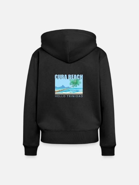 Cuba Beach - Frauen Premium Bio Zip Hoodie - Schwarz