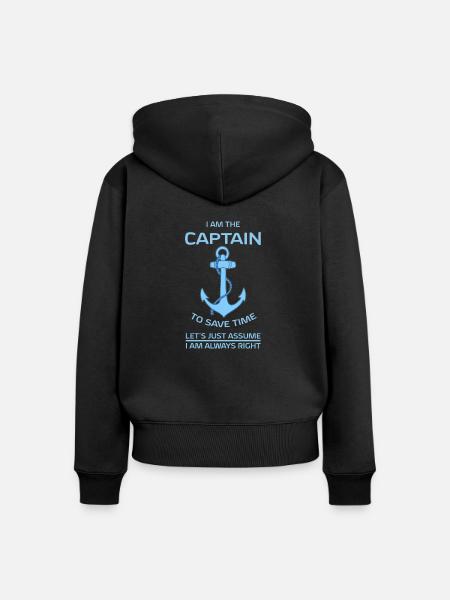 Ich bin Captain Blue - Frauen Premium Bio Zip Hoodie - Schwarz