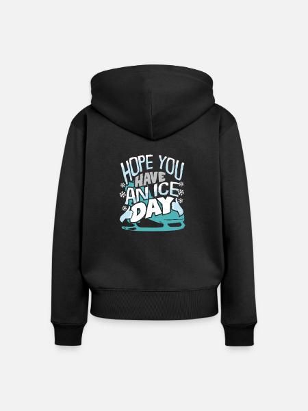 Eislaufen - Frauen Premium Bio Zip Hoodie - Schwarz