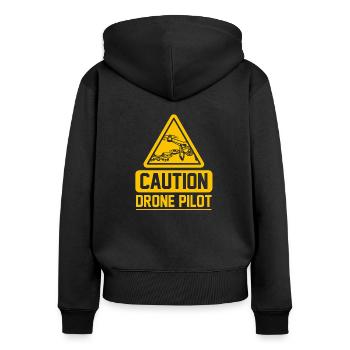 drone - Women's Premium Organic Zip Hoodie - black - Back - Julia (174cm)