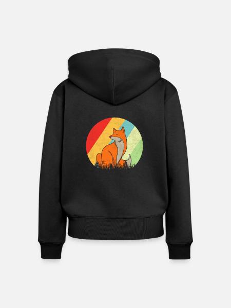 fuchs - Frauen Premium Bio Zip Hoodie - Schwarz
