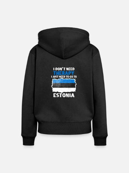 Estland - Frauen Premium Bio Zip Hoodie - Schwarz