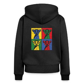 maki - Sweat à capuche zippé Premium bio Femme - noir - Dos - Julia (174cm)