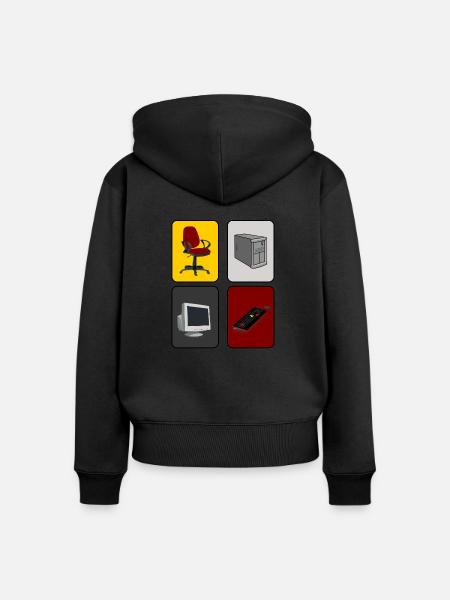 PC-Zocker - Frauen Premium Bio Zip Hoodie - Schwarz