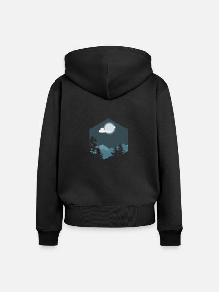 Hexagon Geschenk Sechseck - Frauen Premium Bio Zip Hoodie - Schwarz