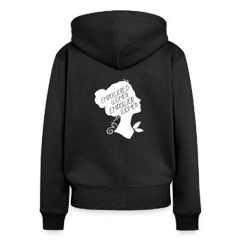 Beautiful woman power & equality design - Women's Premium Organic Zip Hoodie - black - Back - Julia (174cm)