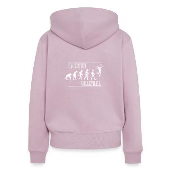 Volleyball Evolution - Frauen Premium Bio Zip Hoodie - Altrosa - Hinten - Julia (174cm)