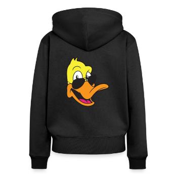 canard - Sweat à capuche zippé Premium bio Femme - noir - Dos - Julia (174cm)