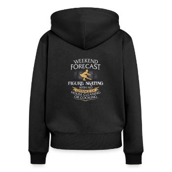 Eiskunstlauf Schlittschuh - Frauen Premium Bio Zip Hoodie - Schwarz - Hinten - Julia (174cm)