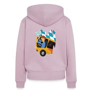 Busfahrer Bayern Schulbus Omnibus Geschenk - Frauen Premium Bio Zip Hoodie - Altrosa - Hinten - Julia (174cm)