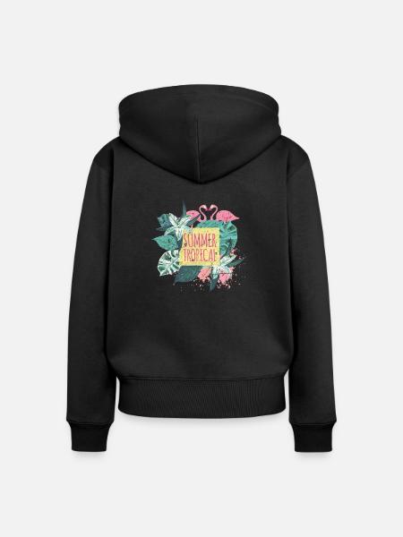 Sommer Paradies - Frauen Premium Bio Zip Hoodie - Schwarz
