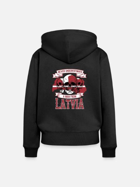 lettland - Frauen Premium Bio Zip Hoodie - Schwarz