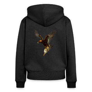Eagle - Women's Premium Organic Zip Hoodie - black - Back - Julia (174cm)
