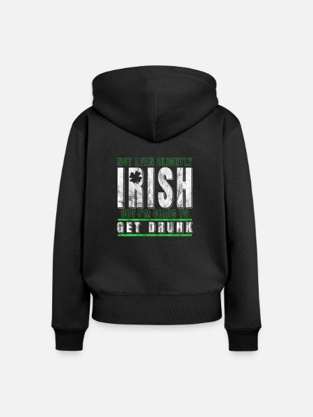 Irisches Glückskleeblatt - Frauen Premium Bio Zip Hoodie - Schwarz