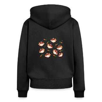 Meerschweinchen - Frauen Premium Bio Zip Hoodie - Schwarz - Hinten - Julia (174cm)