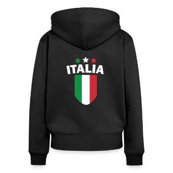 Italie Drapeau Italien Pays Nation Drôle - Sweat à capuche zippé Premium bio Femme - noir - Dos - Julia (174cm)