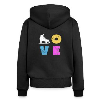 Eiskunstlauf - Frauen Premium Bio Zip Hoodie - Schwarz - Hinten - Julia (174cm)