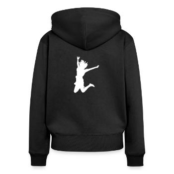 Jumpstyle joie aérienne de la vie - Sweat à capuche zippé Premium bio Femme - noir - Dos - Julia (174cm)