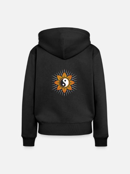 Yin yang - Frauen Premium Bio Zip Hoodie - Schwarz