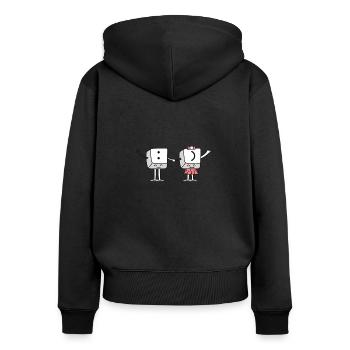 Smile clavier - Sweat à capuche zippé Premium bio Femme - noir - Dos - Julia (174cm)
